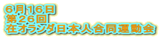 ６月１６日　 第２６回 在オランダ日本人合同運動会